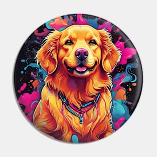 My Best Paw Golden Retrievers Graffiti Pin