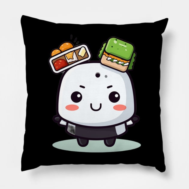 kawaii bento sushi T-Shirt cute  funny Pillow by nonagobich