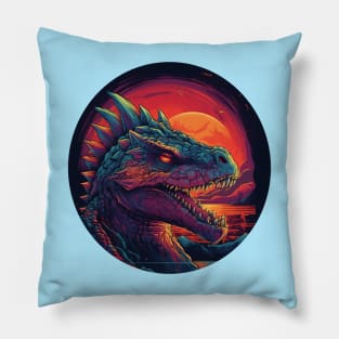 Dragon's Head in a Setting Sun Pillow