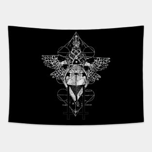 The Lustful Bliss of Blasphemy Inverted Cross Kiss Tapestry