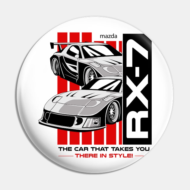 Mazda Rx7 White Pin by Harrisaputra