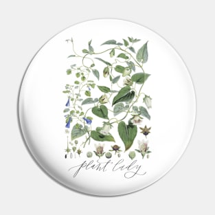 Plant Lady Botanical T Shirt Gardening Gift Pin