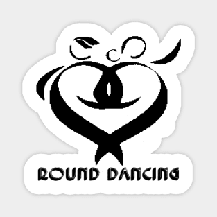 Round Dancing Heart BLK Magnet