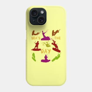 Kitesurfer Silhouette Pattern With Seas The Day Quote Phone Case