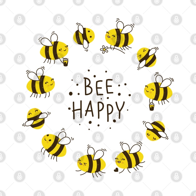 Bee Happy - Art design - by Funky Aviation