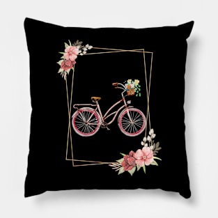 Bicycle Floral Look Pillow