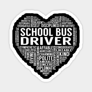 School Bus Driver Heart Magnet