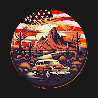 Roadtrip Shirt | Vintage Retro Sunset Flag T-Shirt