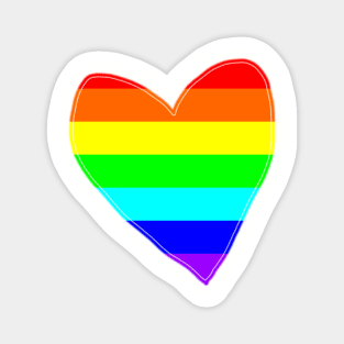 Bright Rainbow Love Heart Magnet