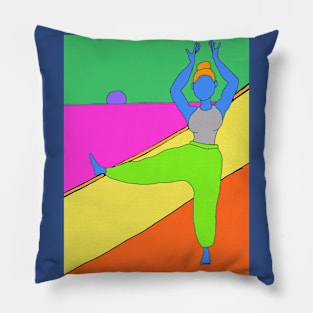 Movement by the beach yoga hands Pillow