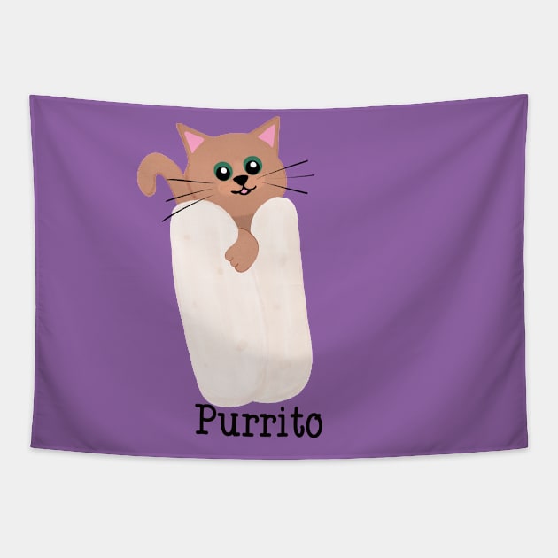 Purrito Tapestry by Midnight Pixels