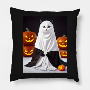 halloween cat - Modern digital art Pillow