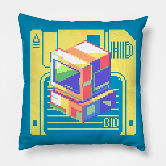 Virtually 1990 - Yellow Fellow Edition Pillow by bioDoesArt