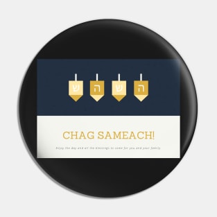 Chag Sameach Hanukkah Card Pin