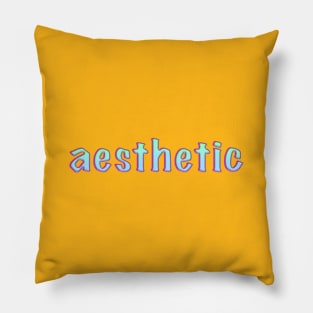 Aesthetic word text print vintage letters, grunge Pillow