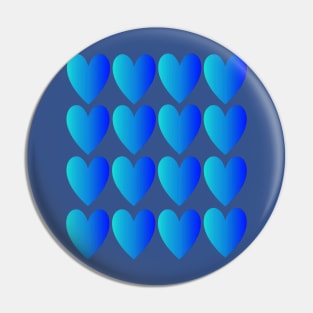 Love Hearts Classic Blue Shades From Light To Dark Pin