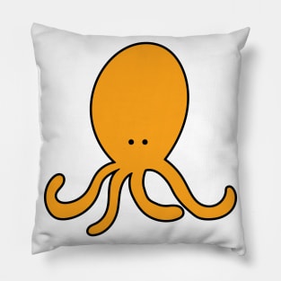 orange squid cartoon Pillow