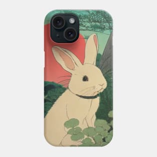 Vintage Rabbit Cottagecore Black American Fuzzy Lop Rabbit Sunny Day Phone Case