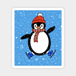 WHITE Christmas Penguin. Magnet