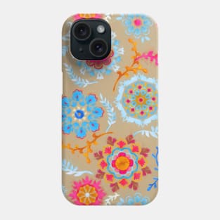 Brown Sugar Suzani Inspired Pattern Phone Case