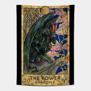 The Tower. Major Arcana Tarot Card. Tapestry