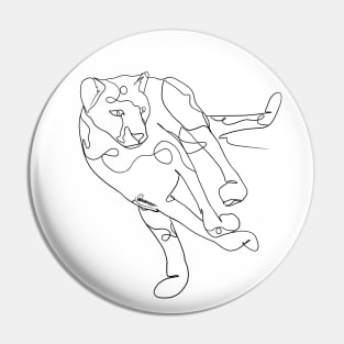 Cheetah Running Black Lineart Pin