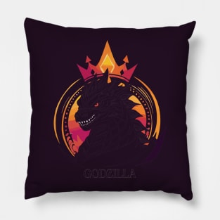 lineart godzilla Pillow