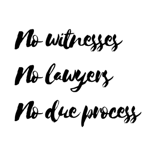 No witness no lawyers no due process T-Shirt