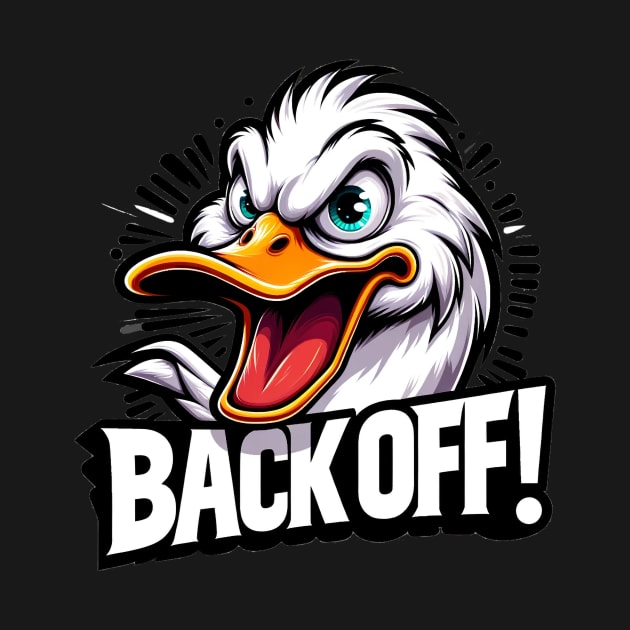 Angry White Duck 'BACK OFF!' by PixelProphets