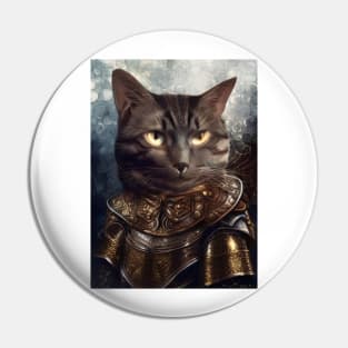 Armored knight cat Pin