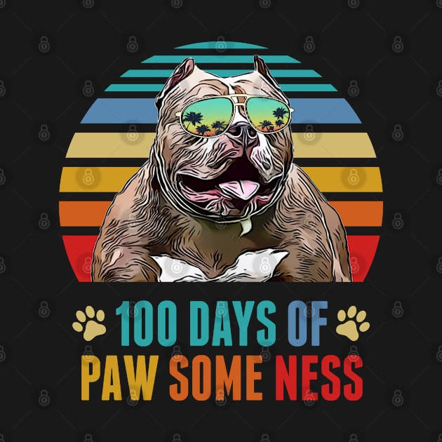 Pitbull Dog 100 Days of School Funny by TheBeardComic