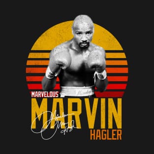 Marvelous Marvin Hagler Boxing Legend Signature Vintage Retro 80s 90s Bootleg Rap Style T-Shirt