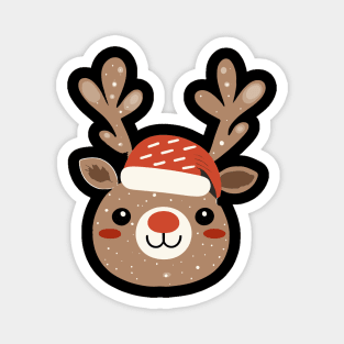 Cute kawaii reindeer Christmas design Magnet