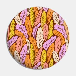 Tropical colorful leaves botanical pattern in brown and yellow Pin