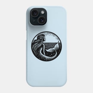 Woodcut Mermaid Phone Case