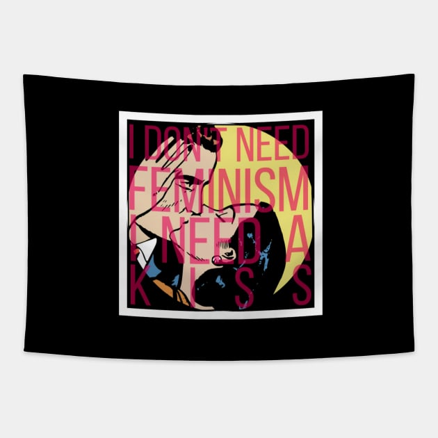 Feminism Kiss-Off Tapestry by TheDaintyTaurus