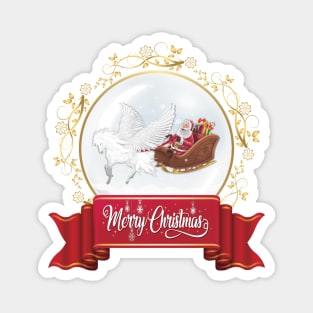 Merry Christmas Greeting. Pegasus, Helping Santa Magnet