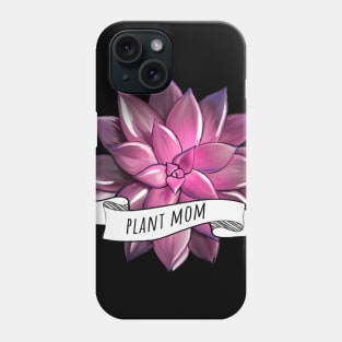 succulent plant mom stickers watercolor pink Phone Case