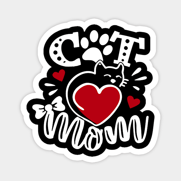 Cute Cat Mom Design Cat Mamas Magnet by Monday Cattitude