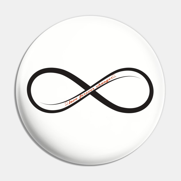 Red Love Forever Changes Infinity Pin by ArtcoZen