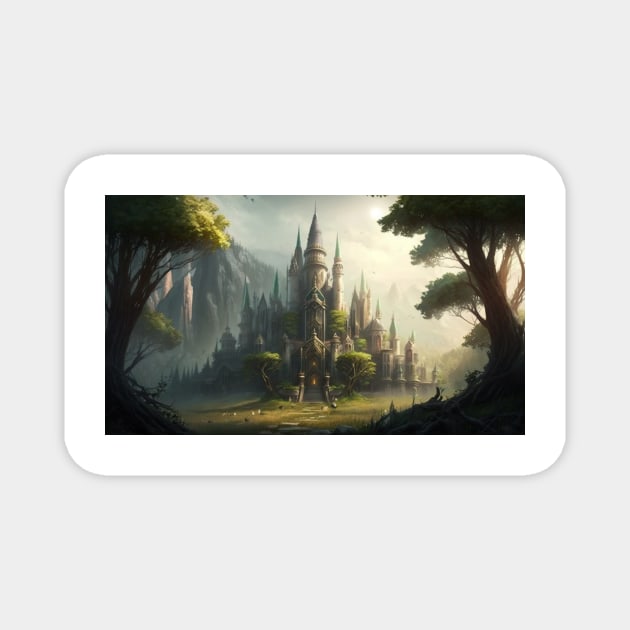 Castle in the forest Magnet by FA_Store