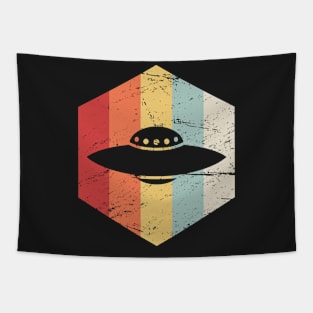 Vintage Retro Alien UFO Icon Tapestry