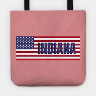 Indiana State in American Flag Tote