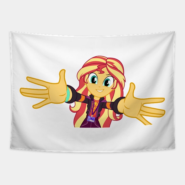 Backstage Sunset Shimmer 4 Tapestry by CloudyGlow