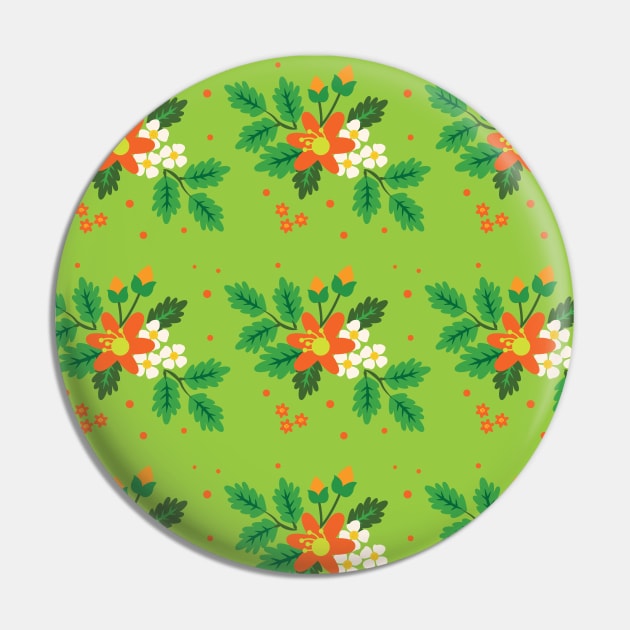 Botanical Floral Flower Pattern Pin by nzbworld