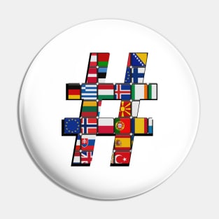 Hashtag Flag - Many Flags - Design Two Pin