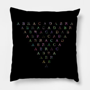 Abracadabra triangle diminishing downwards multicolor Pillow