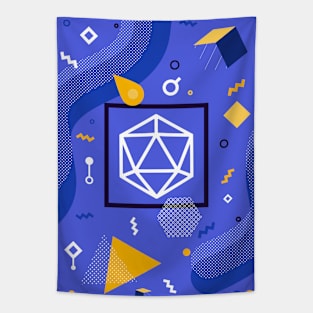 Polyhedral Dice Set Memphis Design Royal Blue Tabletop RPG Tapestry