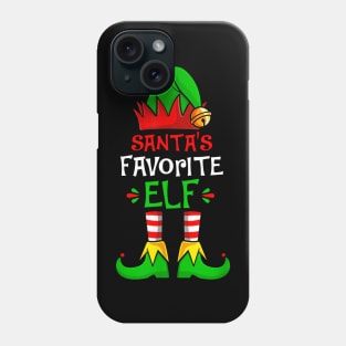 Funny Santa's Favorite Elf Squad Christmas Pajama Matching Phone Case