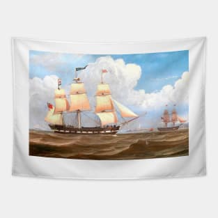 The English Merchant Ship ‘Malaba’ by William Clark digitally enhanced Tapestry